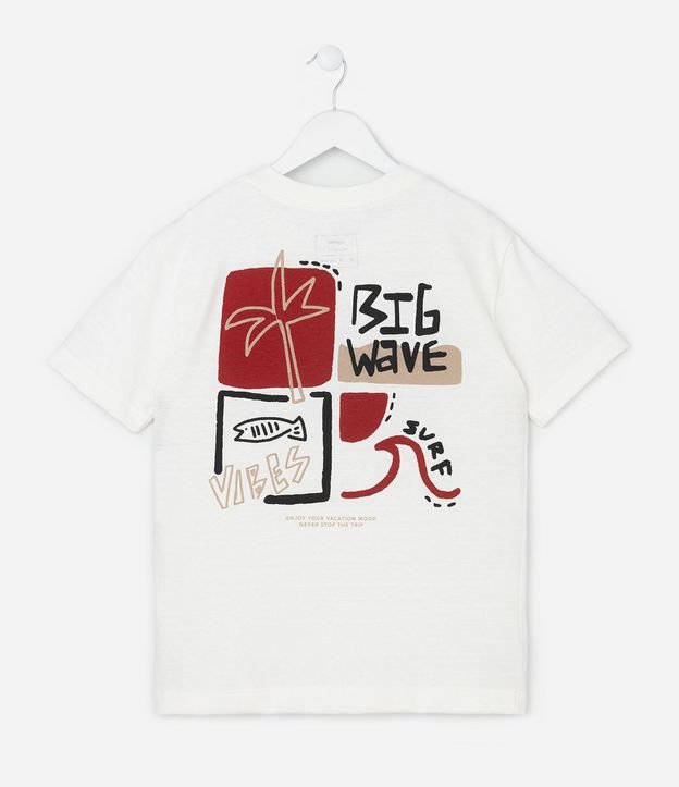 Remera Infantil Estampa Frente y Espalda Palmera de Playa - Talle 5 a 14 años 2