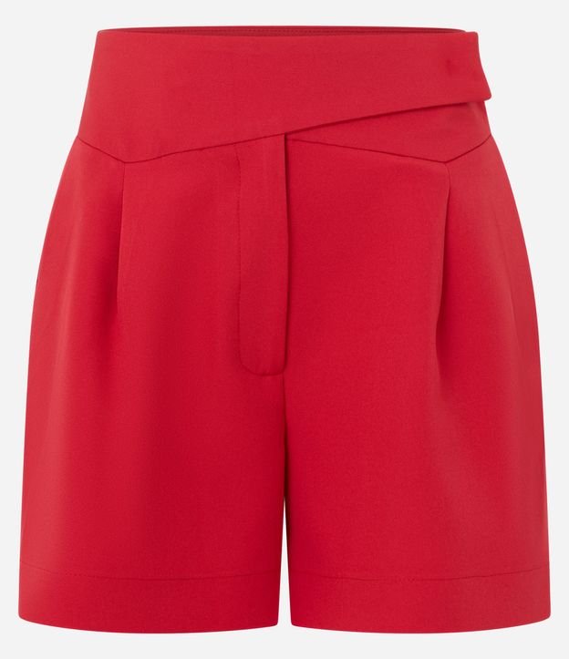 Bermuda Sastrería con Cintura Traspasada y Pliegues 5