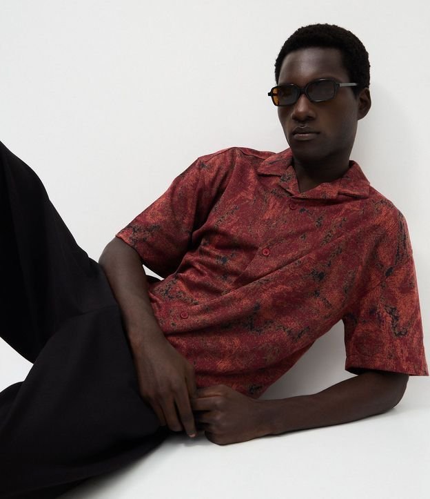 Camisa Jacquard en Algodón con Diseño Camuflado