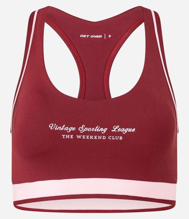 Top Copa Nadador con Lettering y Biés Contrastantes
