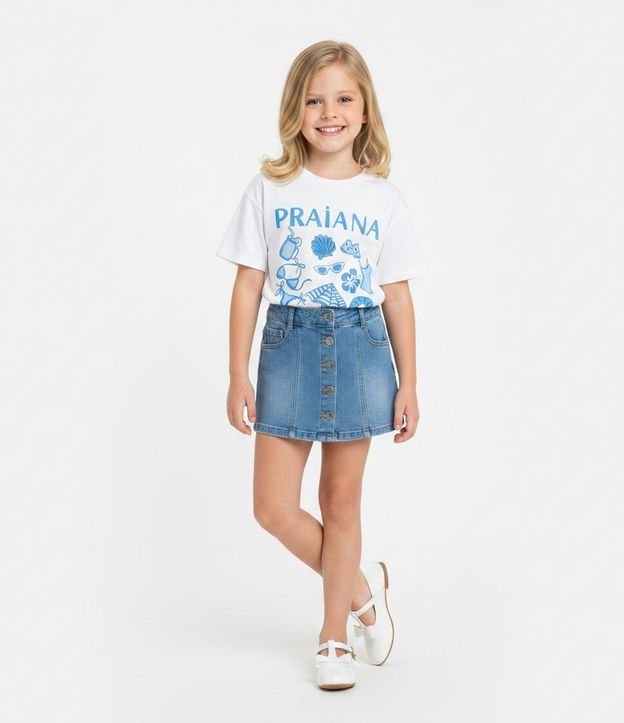Remera Infantil Over con Estampa Playera - Talle 5 a 16 años