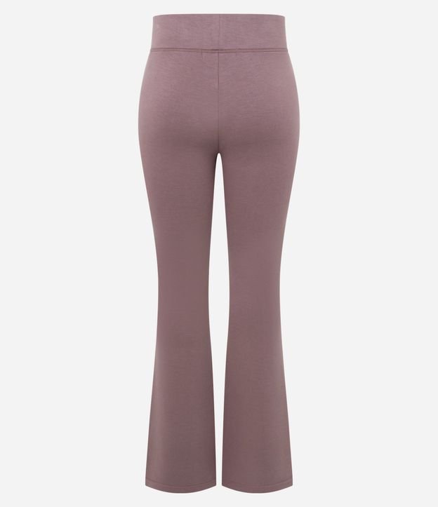 Pantalon Flare en Microfibra con Cintura Ancha 3