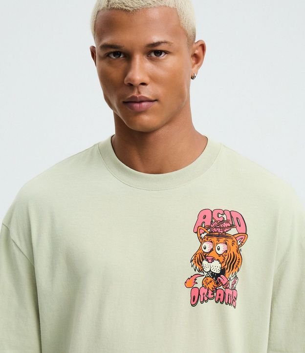 Remera Relaxed en Algodón con Estampado Tigre Acid Dreams 4