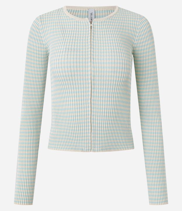 Cardigan en Punto con Cremallera Doble y Cuello Redondo 5