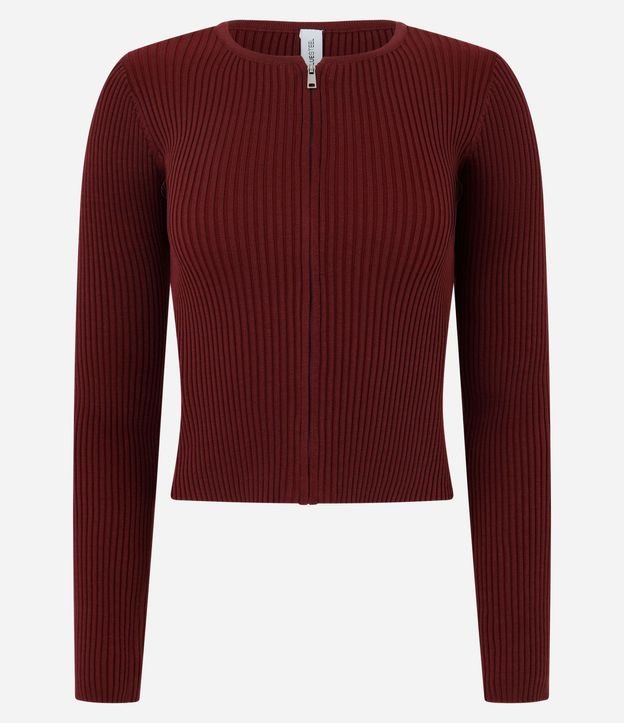 Cardigan en Punto con Cremallera Doble y Cuello Redondo 4