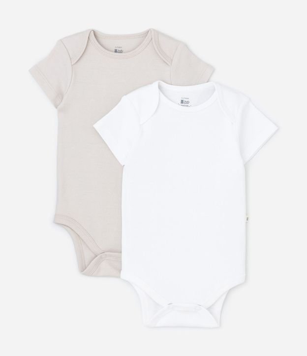 Kit 02 Bodies Básicos en Suedine con Cuello Americano - Talle RN a 18 meses