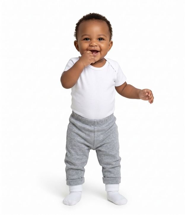 Kit 02 Bodies Básicos en Suedine con Cuello Americano - Talle RN a 18 meses 8