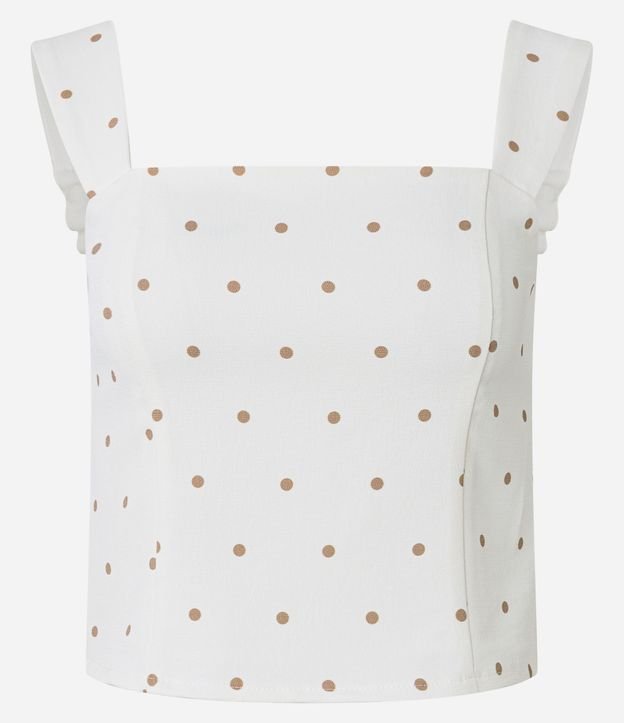 Blusa Texturizado en Piquet con Bretel Ancho y Estampa de Lunares 5