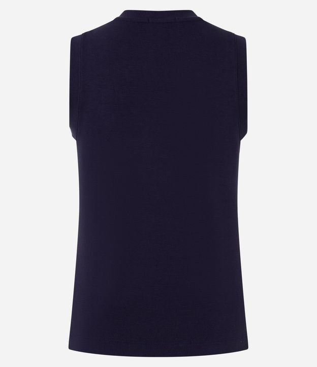Blusa Acanalada en Rib con Escote V y Botones 11