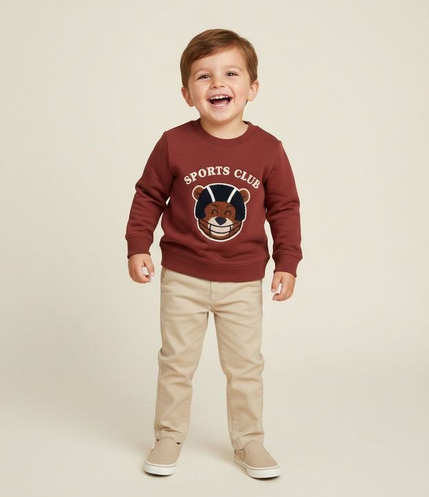 Saco Infantil con Bordado Chenille Oso Sports Club – Talle 1 a 6 años