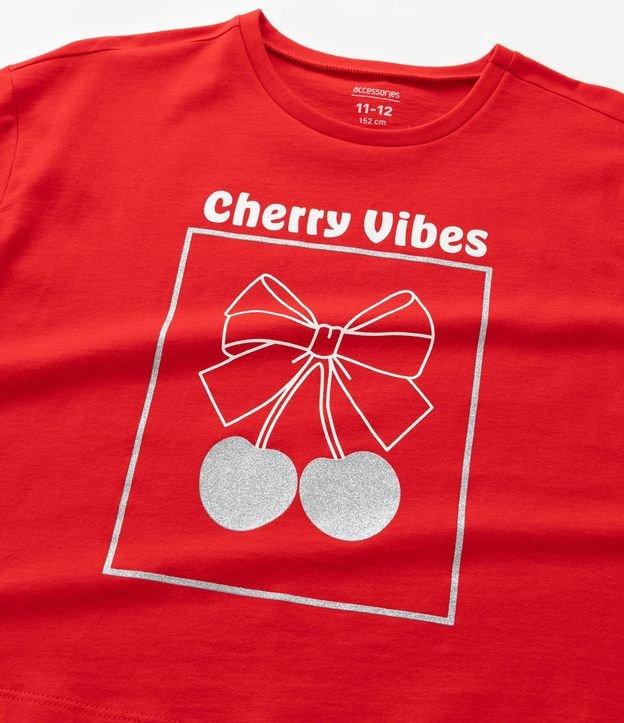 Remera Infantil Boxy con Estampa de Cereza - Talle 5 a 14 años 4