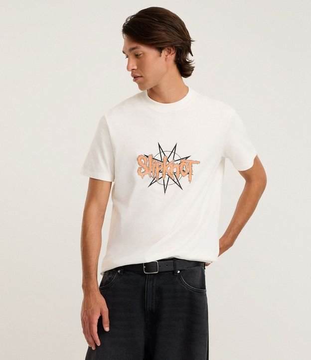 Remera Comfort en Algodón con Estampado de Slipknot