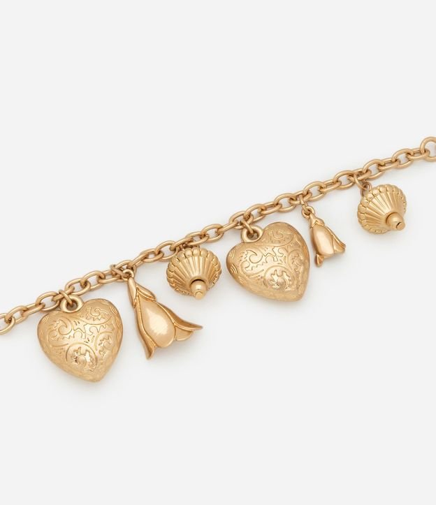 Pulsera Charm  con Colgantes de Corazón Pétalos 2