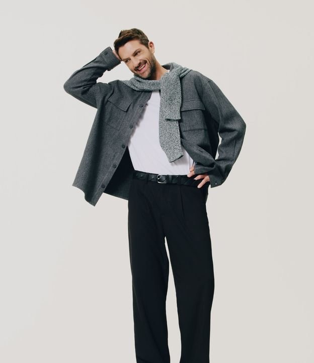 Pantalón Wide Leg con Bolsillo y Friso Sastre 1