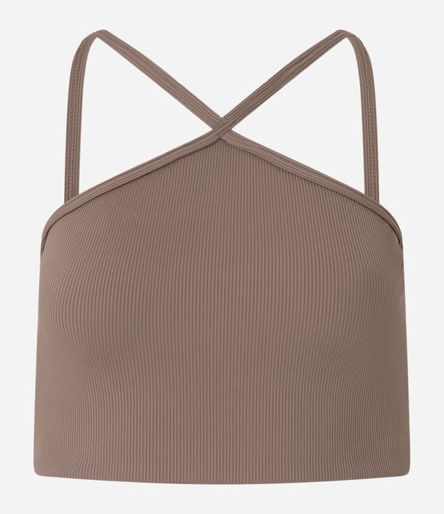 Top Deportivo con Copa de Textura Acanalada y Escote Halter 7