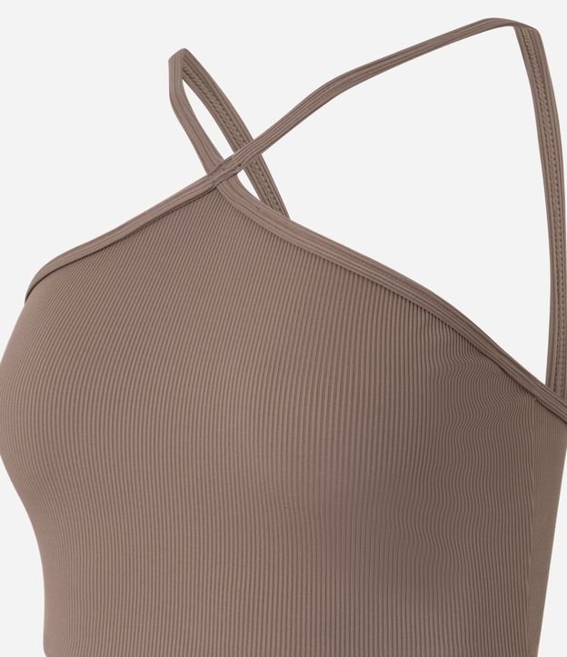 Top Deportivo con Copa de Textura Acanalada y Escote Halter 8