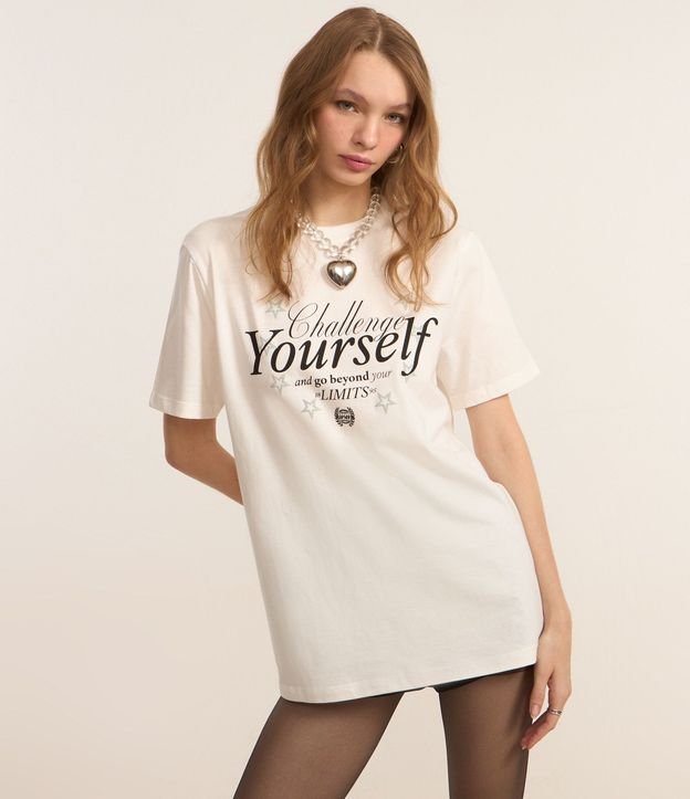 Remera en Algodón con Estampa Frente y Espalda Challenge Yourself 3