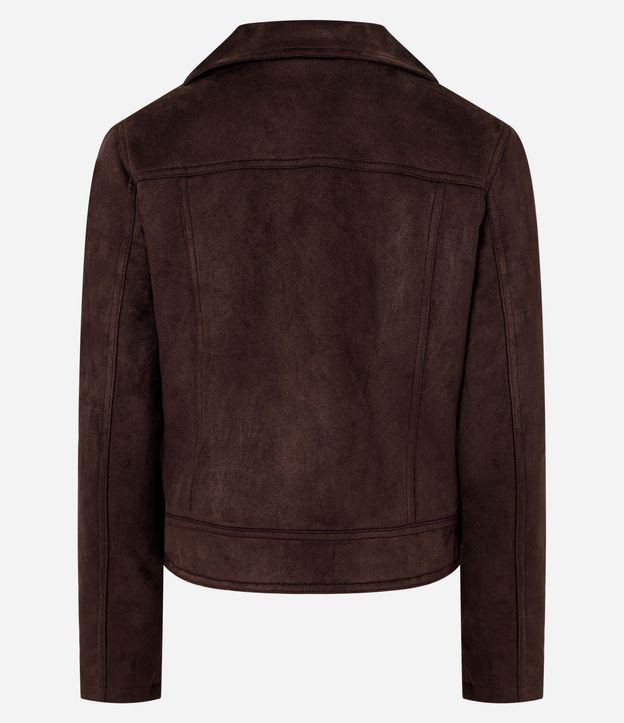 Campera Biker en Gamuza con Bolsillos y Cremallera 7