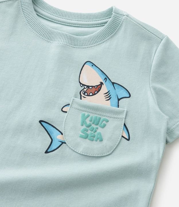 Remera Infantil con Bolsillo Estampado de Tiburón  - Talle 1 a 6 años 5