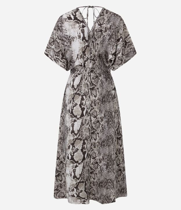 Vestido Evasê Largo en Crepé con Estampa Serpiente 8
