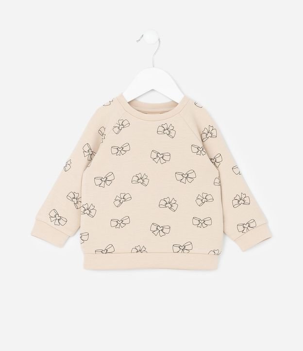 Saco Infantil en Modal con Estampado de Moñitas – Talle 0 a 18 Meses 2