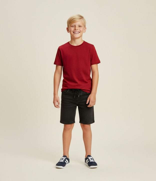 Remera Infantil Texturizada con Viés Contrastantes - 5 a 14 años