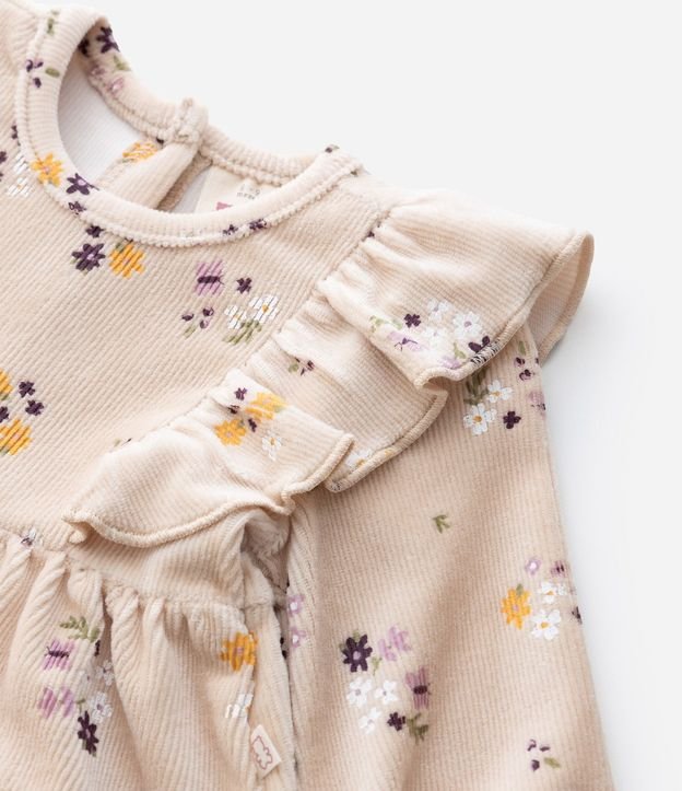 Vestido Infantil en Rib Floral con Volado y Media Can Can – Talle 0 a 18 Meses 13