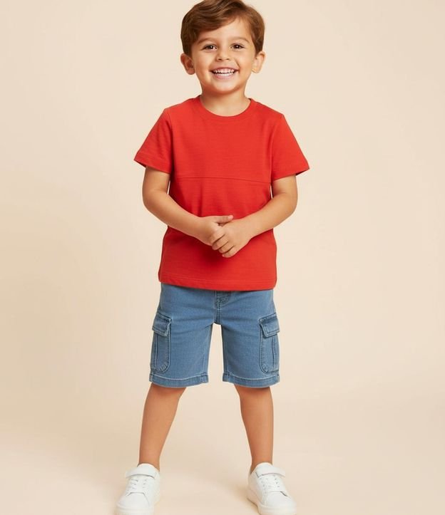 Remera Infantil con Recorte y Texturizada - Talle 1 a 6 años 1