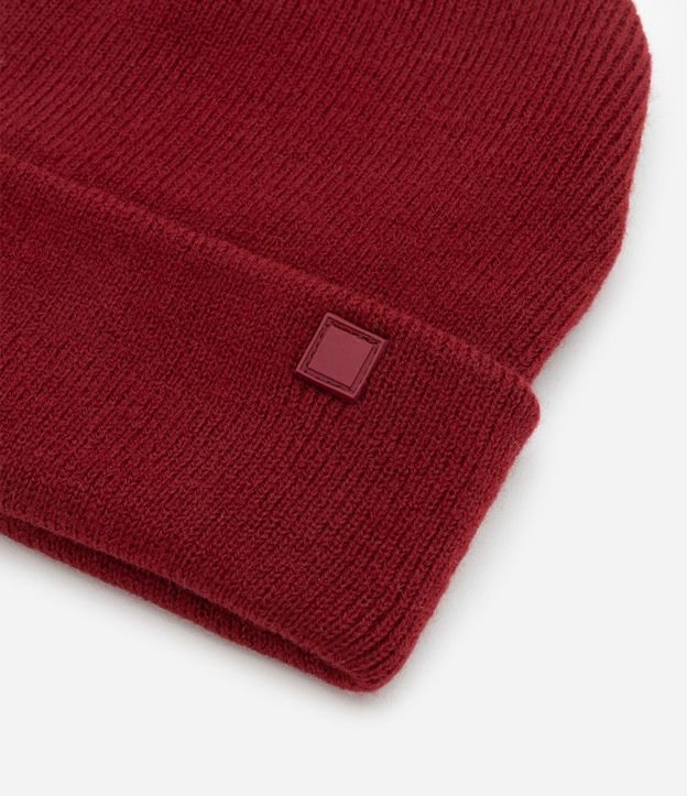 Gorro de Punto con Borde Plegado y Etiqueta Aplicada 5