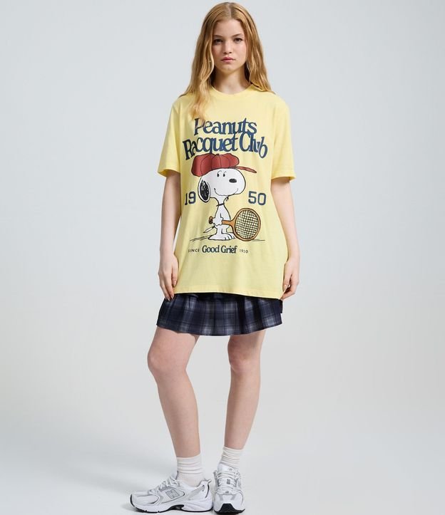 Remera en Algodón con Estampa de Snoopy Raquet Club 3