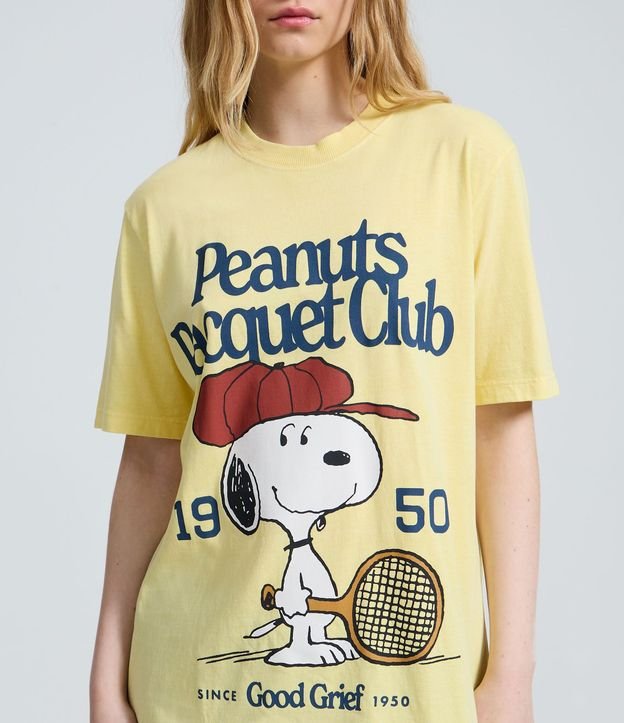 Remera en Algodón con Estampa de Snoopy Raquet Club 4