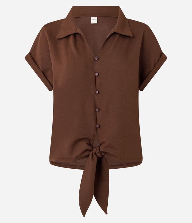 Blusa Texturizada en Viscosa con Botones y Lazo 5