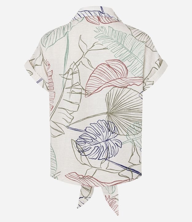 Blusa en Viscosa con Cuello Polo y Estampa Follaje 7