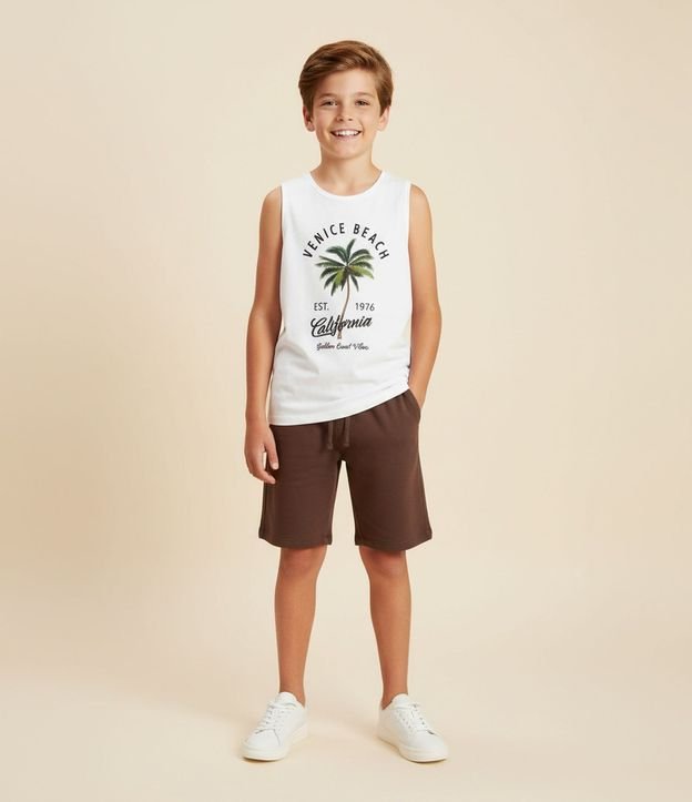 Musculosa Infantil con Estampa de Palmeras - Talle 5 a 14 años