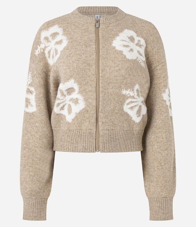 Cardigan con Cremallera Delantera y Estampa de Flores 5