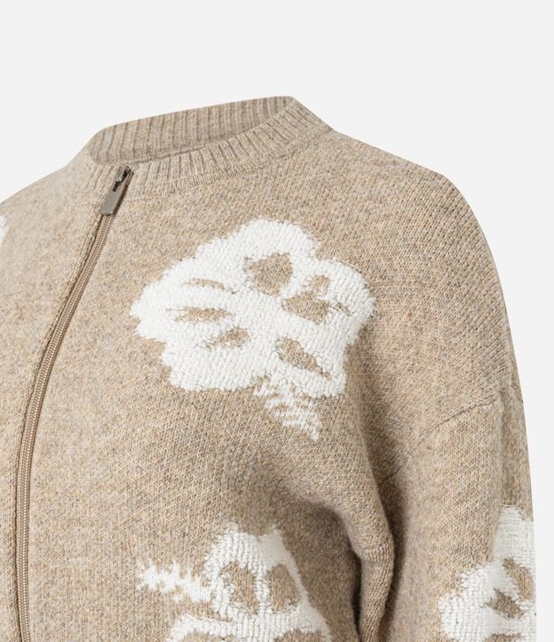Cardigan con Cremallera Delantera y Estampa de Flores 6