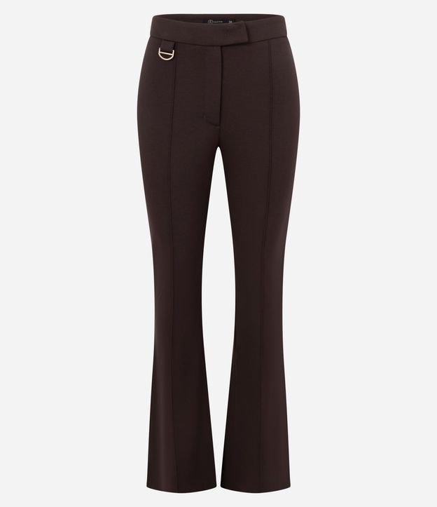 Pantalón Fit Flare en Punto Roma con Hebilla 5