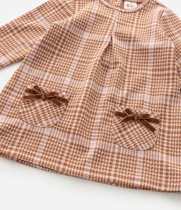 Vestido Infantil Manga Larga de Cuadros con Media-Pantalón – Talle 0 a 18 Meses 11