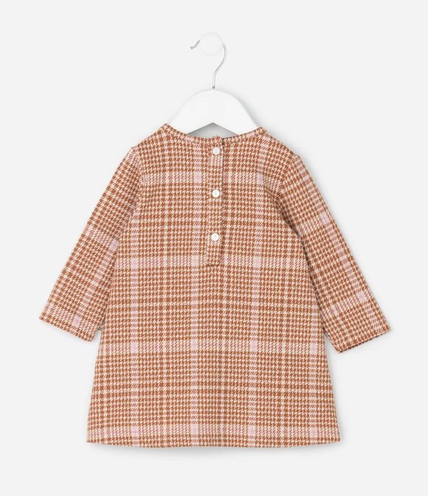 Vestido Infantil Manga Larga de Cuadros con Media-Pantalón – Talle 0 a 18 Meses 4