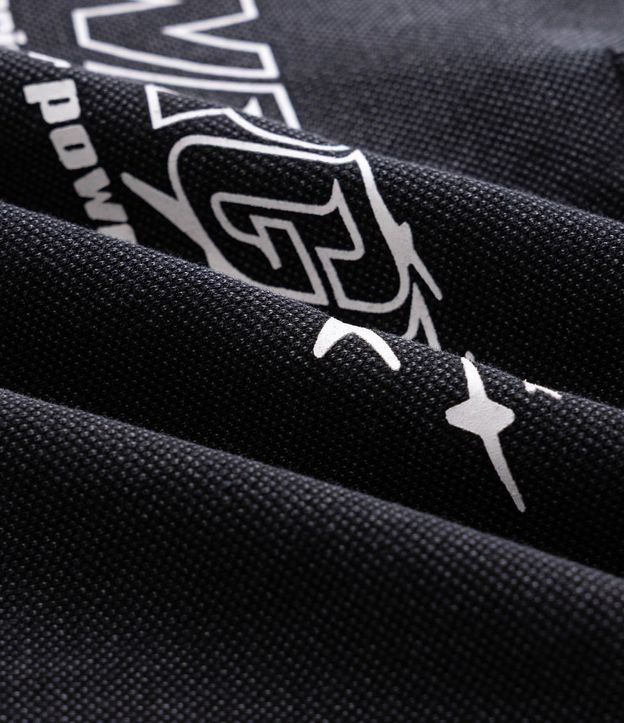 Remera Overboxy en Piquet con Cuello Polo y Lettering Energy 7