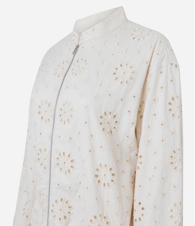 Campera Bomber en Sarga con Laise Floral 6
