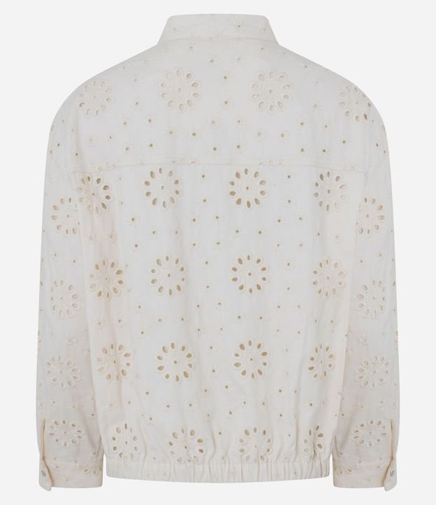 Campera Bomber en Sarga con Laise Floral 7
