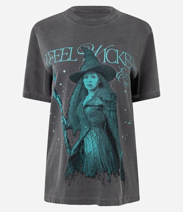 Remera T-Shirt en Algodón con Estampa Wiked Desteñida 5