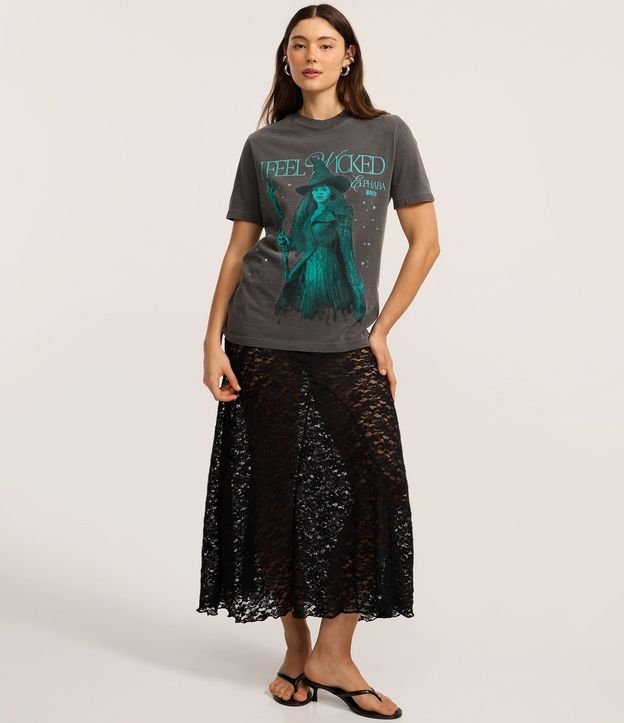 Remera T-Shirt en Algodón con Estampa Wiked Desteñida