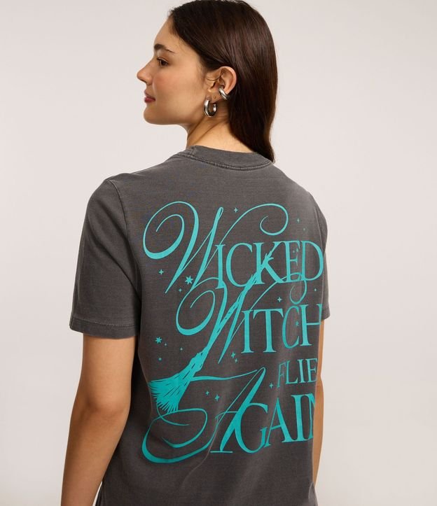 Remera T-Shirt en Algodón con Estampa Wiked Desteñida 4