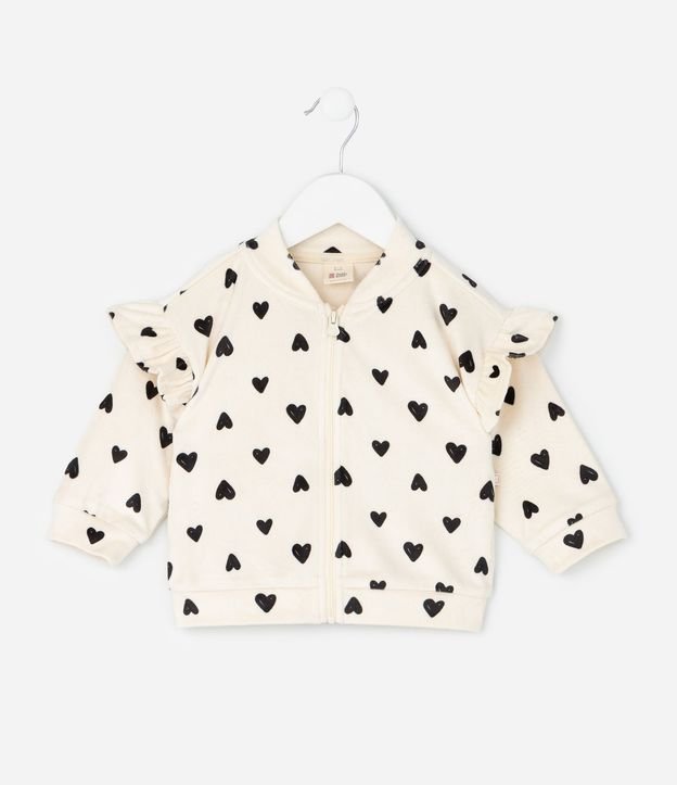 Conjunto Infantil Campera y Legging con Corazones – Talle 0 a 18 Meses 2