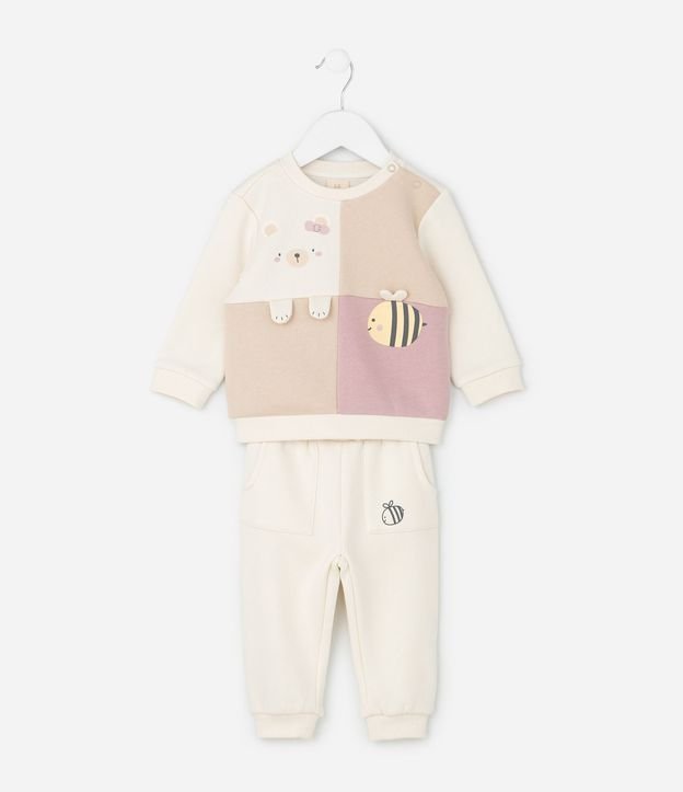 Conjunto Infantil con Estampa de Abeja y Oso – Talle RN a 18 Meses 2