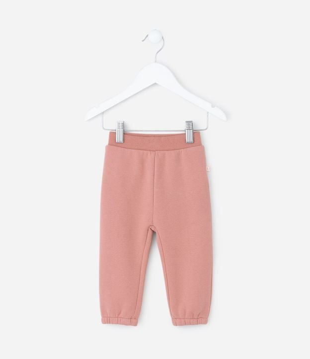 Pantalón Infantil en Algodón con Orejas Aplicadas – Talle 0 a 18 Meses
