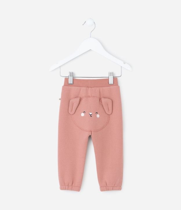 Pantalón Infantil en Algodón con Orejas Aplicadas – Talle 0 a 18 Meses 2