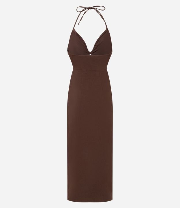 Vestido Midi con Escote V y Busto Fruncido 5